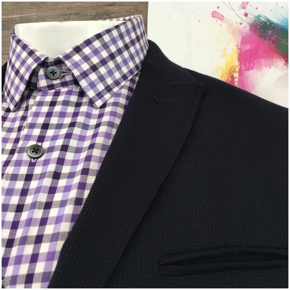 Egara Mens Blazer‎ Sport Coat Two Button Jacket Wool Size 42R Slim Casual Suits - Picture 4 of 13